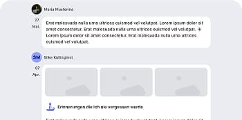 Digitales Kondolenzbuch und Beileidsbekundungen auf der Gedenkseite